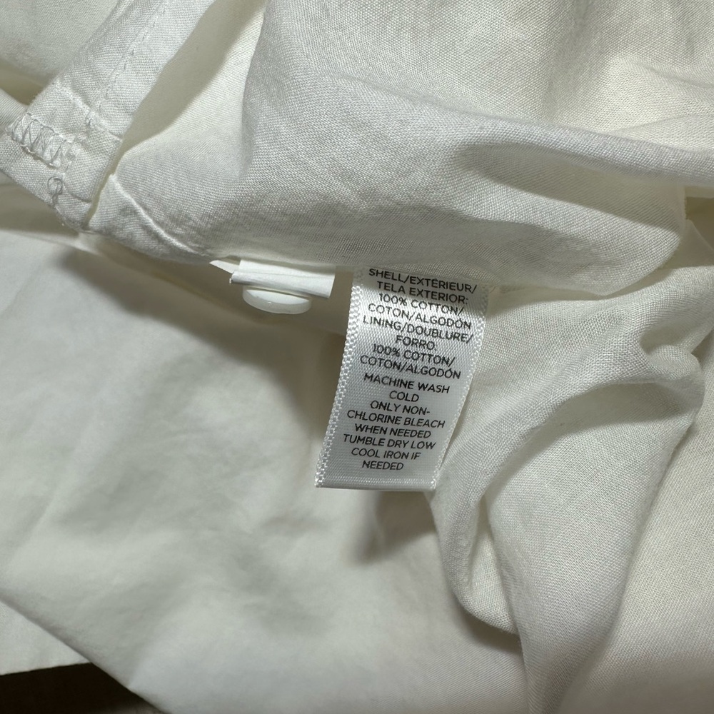 Loft White Short-Sleeve Shirt Dress with Tie Waist Cotton Women’s 2 #preppy#chic - Picture 7 of 7